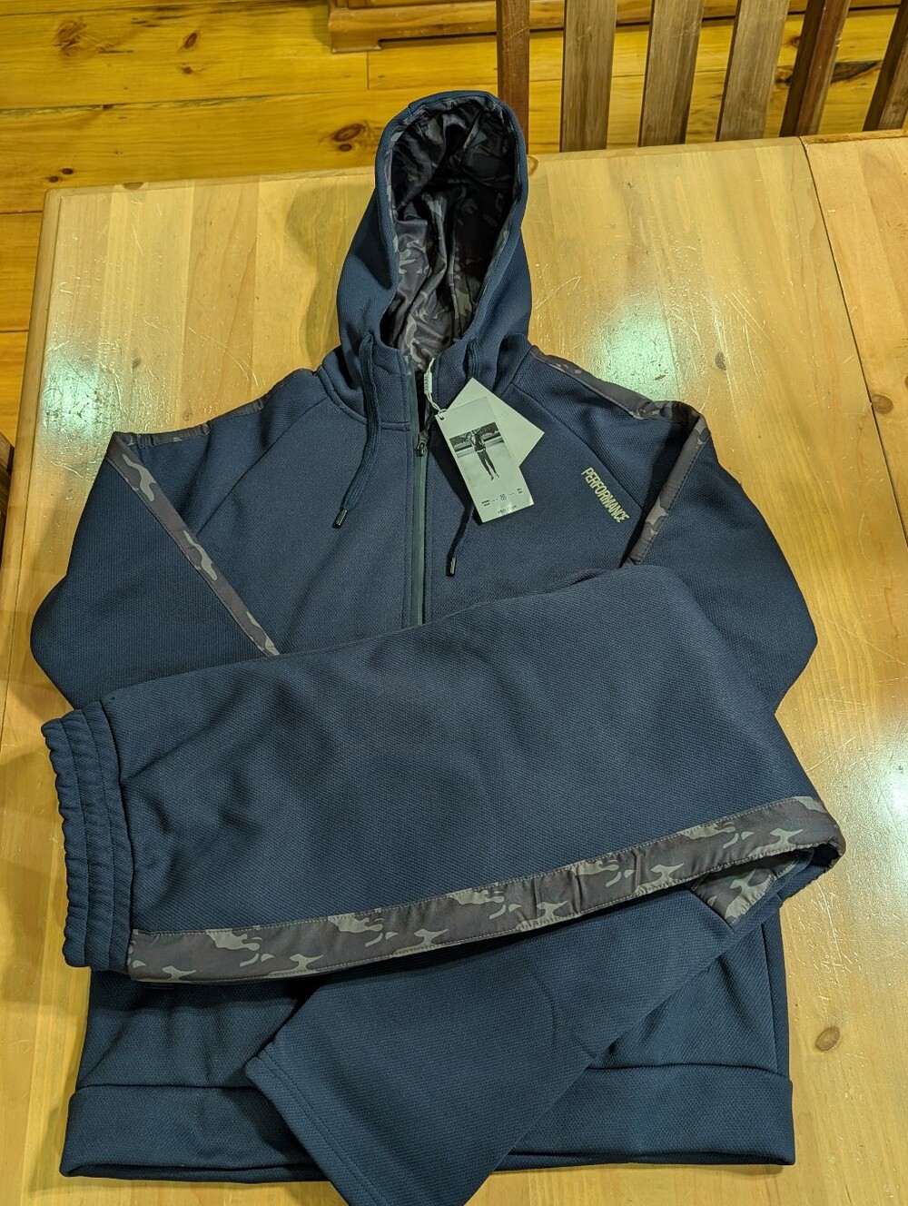 Performance Men's Full-Zip Hoodie Jacket And Pants in Navy Blue/Camo UAE Company